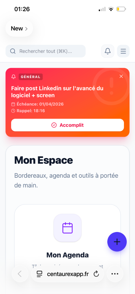 Interface Mobile Centaurex